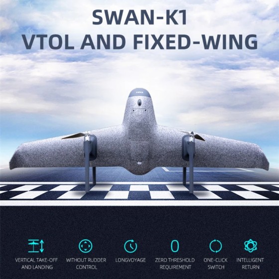 Swan K1 PRO New Technology Fixed Wing No Need Rudder Vertical Take Off Landing Professional Mini Drones 2021 FPV Racing Drone